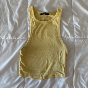 Yellow Ribbed Tank Top
